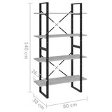 thumbnail of Libreria 4 Ripiani Grigio Cemento 80x30x140cm Legno Multistrato
