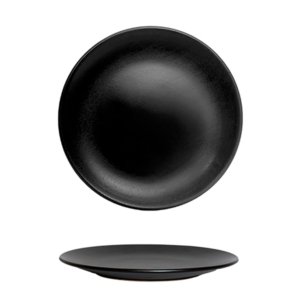 Plato Llano Round Glam Negro 28 cm 12 unidades