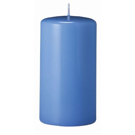 Flachkopf-Stumpenkerzen Blue Bell Hellblau 200 x Ø 50 mm, 6 Stück