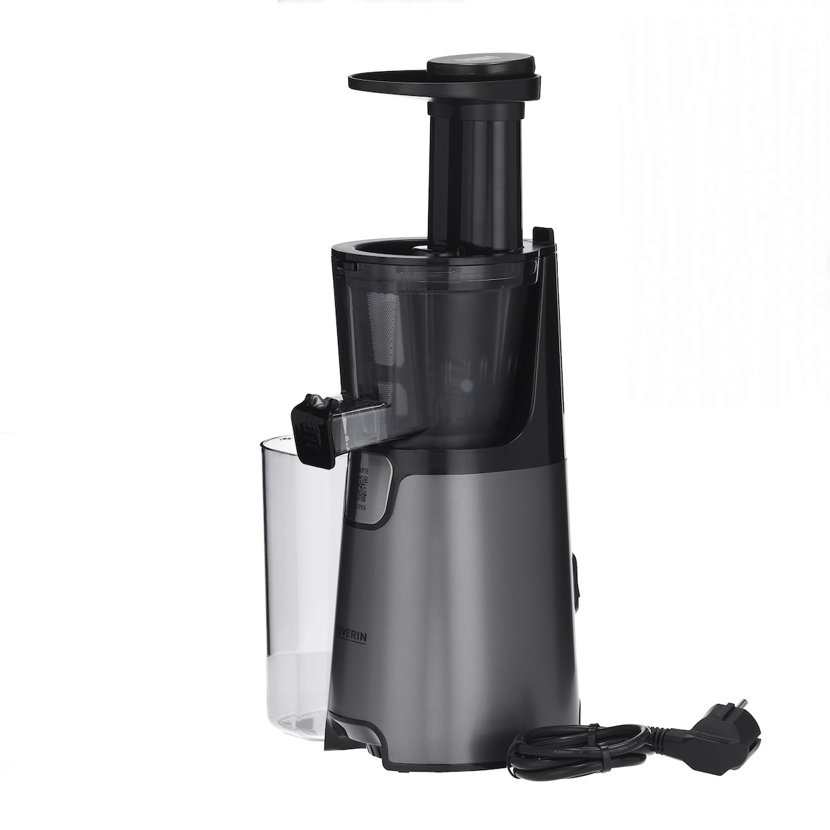 Severin ES 3571, Estrattore,potenza 150 W, contenitore per succhi da 1 litro BPA-FREE,contenitore per gli scarti da 1,3 litri,grigio.