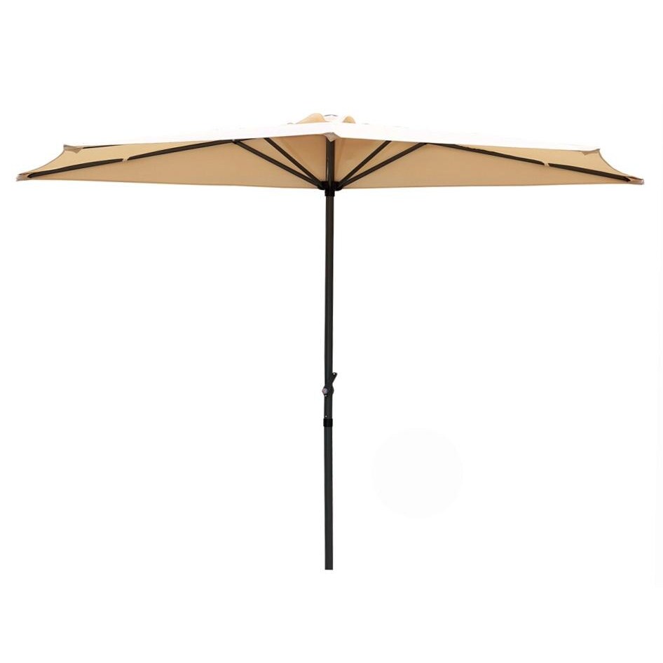 Ombrellone a Parete 1/2 Tondo Ø 270 Cm Struttura in Alluminio da Giardino per Arredo Esterno