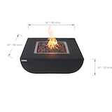 thumbnail of MODENO Gas Feuertisch Aurora Feuerstelle aus Beton - für Garten, Balkon and Terrasse, wetterbeständig, Schwarz 87x87x36cm
