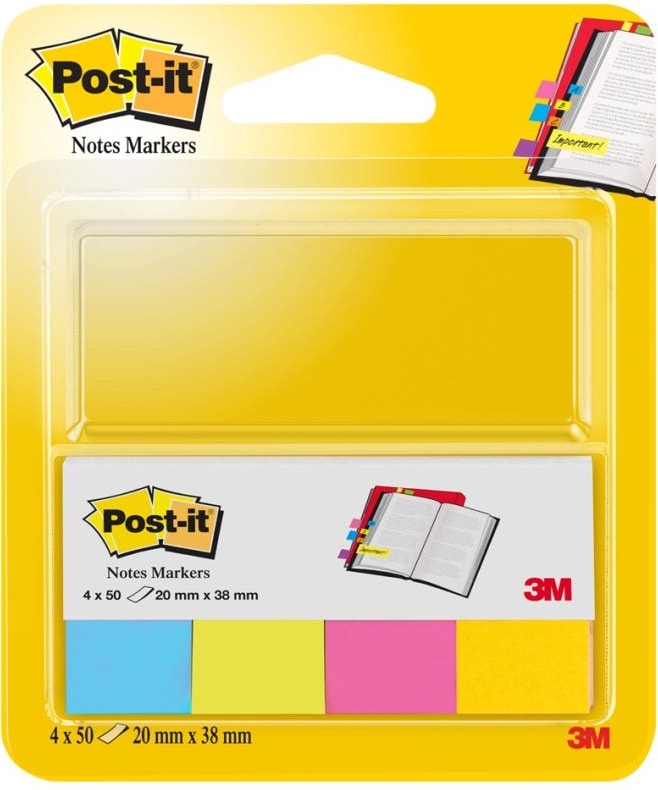 Post-it notes markers, ft 25 x 76 mm, blister met 3 x 100 vel ...