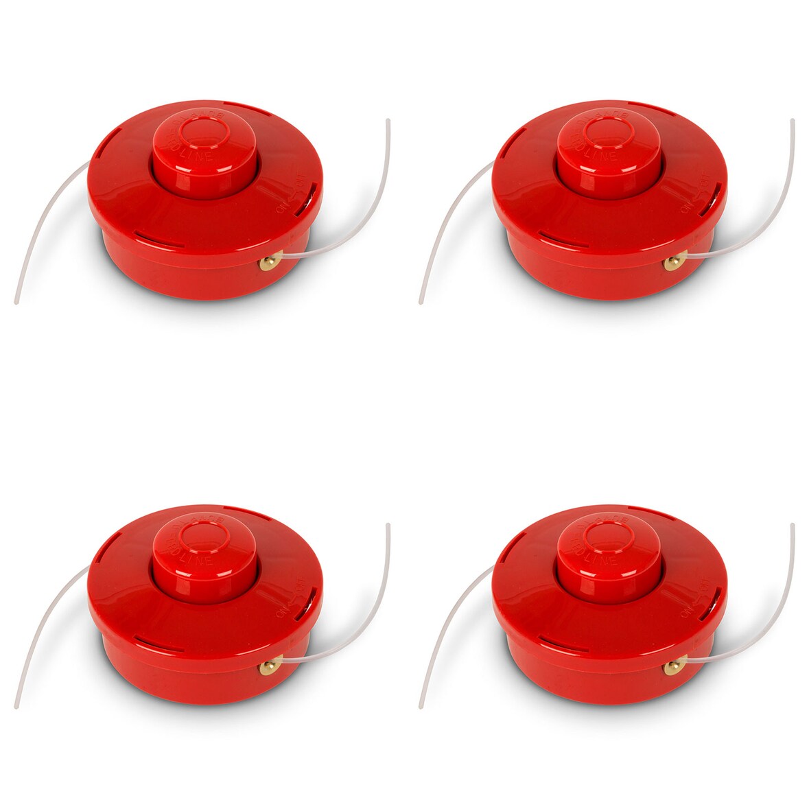 EBERTH 4x Fadenkopf Ersatzteil für Rasentrimmer, 3mm Faden, 2,3m Länge, Tippautomatik, M10 x 1,25 Gewinde