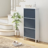 thumbnail of HOMCOM mueble zapatero estrecho armario zapatero alto con 3 cajones abatibles para 6 pares de zapatos para entrada pasillo 53x18x108,5 cm gris