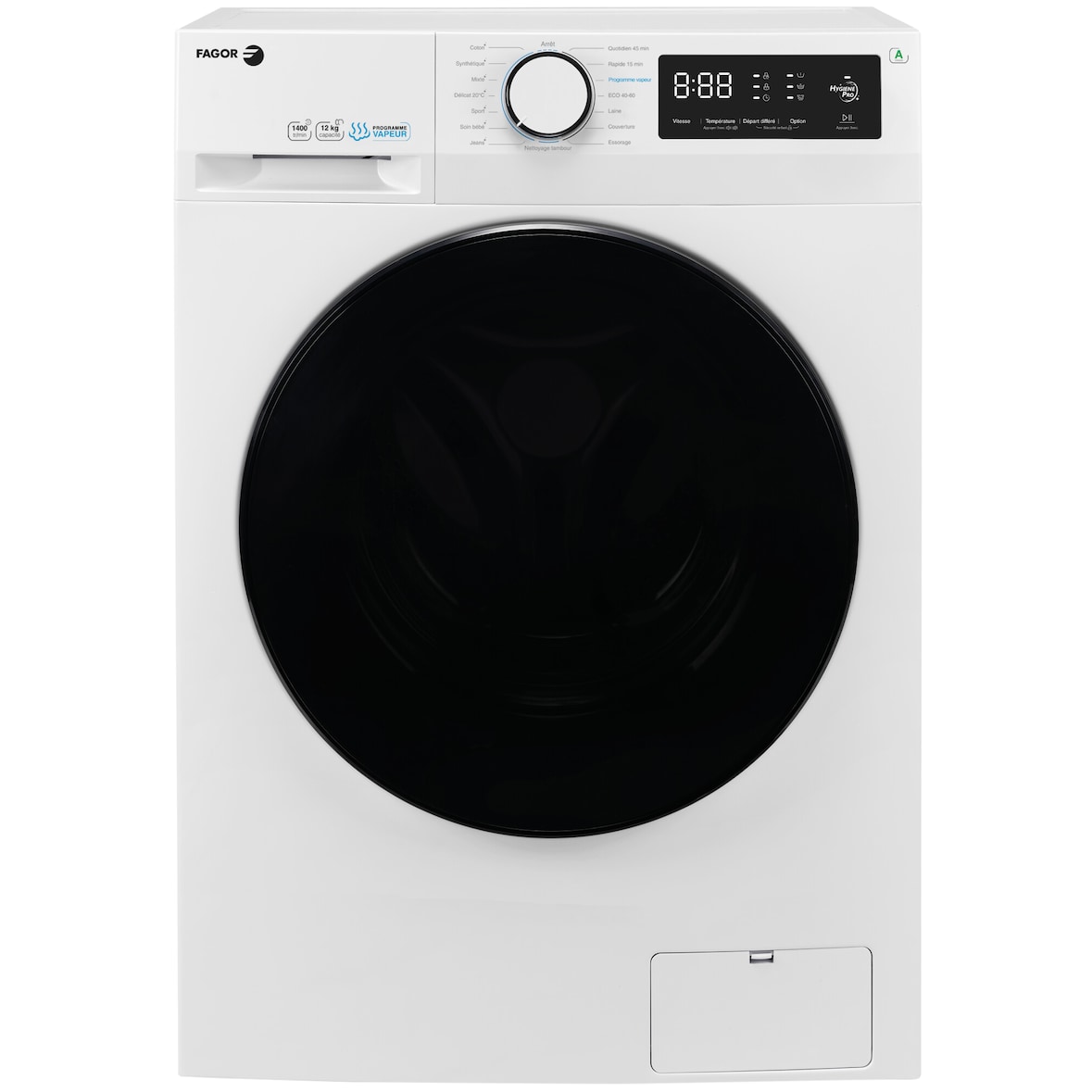 FAGOR, Lave-linge frontal, 12 kg, 1400 tours/min, FLF1214AIW
