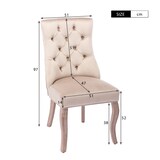 thumbnail of Merax Esszimmerstühle 2 Stk. Polsterstuhl Wohnzimmer mit Rückenlehne Beige Samt