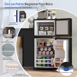 thumbnail of Merax Mini Kühlschrank 60L mit Gefrierfach, Kühl-Gefrierkombination, 38L + 22L, Glastür, 135 kWh/Jahr, 45 dB, schwarz