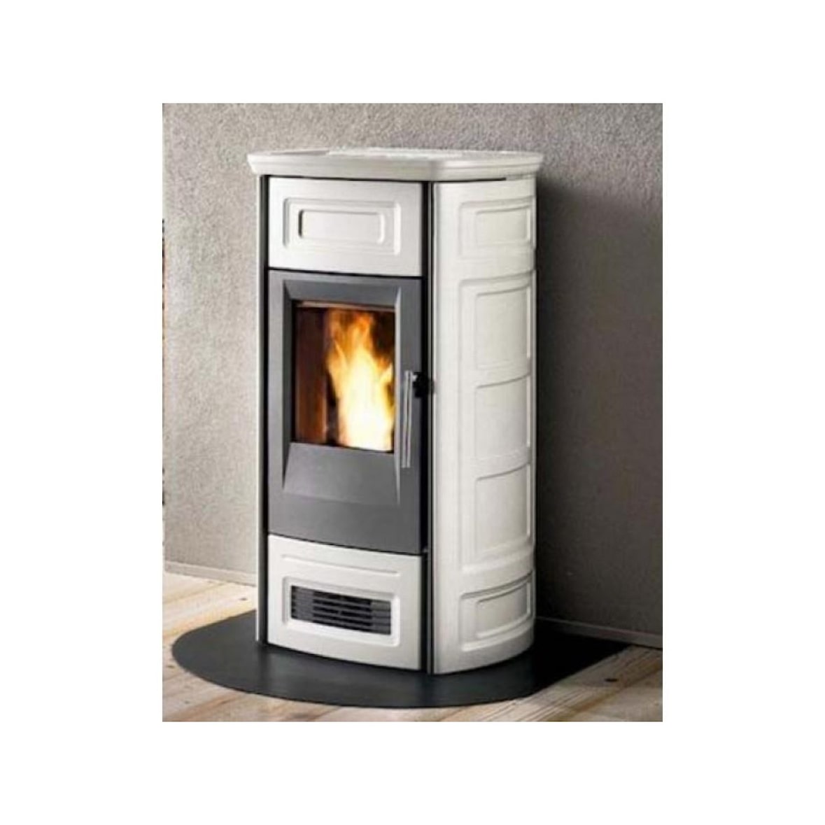 Plaque de protection de sol Acier Noire Demi ronde 84 x 84 cm