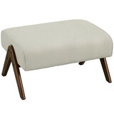 thumbnail of HOMCOM reposapiés de salón taburete bajo tapizado en pana otomana rectangular con asiento acolchado y patas de madera para sala de estar dormitorio