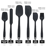 thumbnail of Intirilife 6-teiliges Silikon Spatel Set in Schwarz - Antihaft Silikon Spatel Set Backutensilien zum Kochen Backen Rühren Anrichten Hitzebeständig