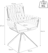 thumbnail of Merax Samt-Esszimmerstuhl, 2er set, Sessel, Schlafzimmer-Drehstuhl, Freizeit-Drehstuhl mit vier Stützbeinen aus Metall, beige