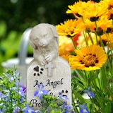 thumbnail of Relaxdays Grabschmuck Hund, wetterfest, Tier Gedenkstein, mit Kreuz, Hundeengel, Spruch: An Angel To Protect You, creme