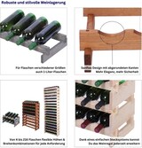 thumbnail of Weinregal VINOTECA FLEX PRO | HxBxT 177x46x28cm | 52 Flaschen auf 13 Ebenen | Massives Kiefernholz | Braun geölt