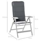 thumbnail of Silla de Jardín Plegable Aluminio con Respaldo Ajustable en 7 Posiciones Gris