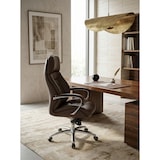thumbnail of Chefsessel `Miron` aus Leder, Multiblockwippmechanik, bis 120 kg. Braun, 67x67x137 cm | Kadima Design