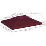 thumbnail of vidaXL Pavillon-Dach mit Lüftungsdach 310 g/m² 4x3 m Bordeauxrot