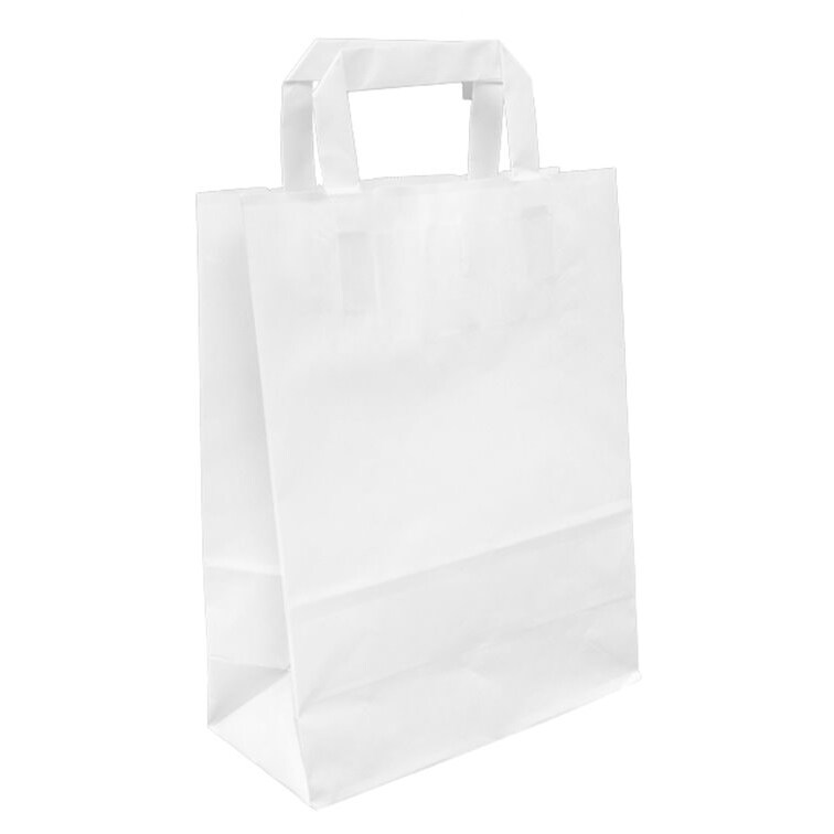 MONOUSO - Papieren Zakken Met Vlakke Handvat 70g/m² 22+10x28cm (25 stuks)