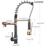 thumbnail of Björn | Keuken zwart rosé goud gastronomisch | Twee douches | Professionele roestvrijstalen keukenkraan | Restaurant met dubbele spoelbak