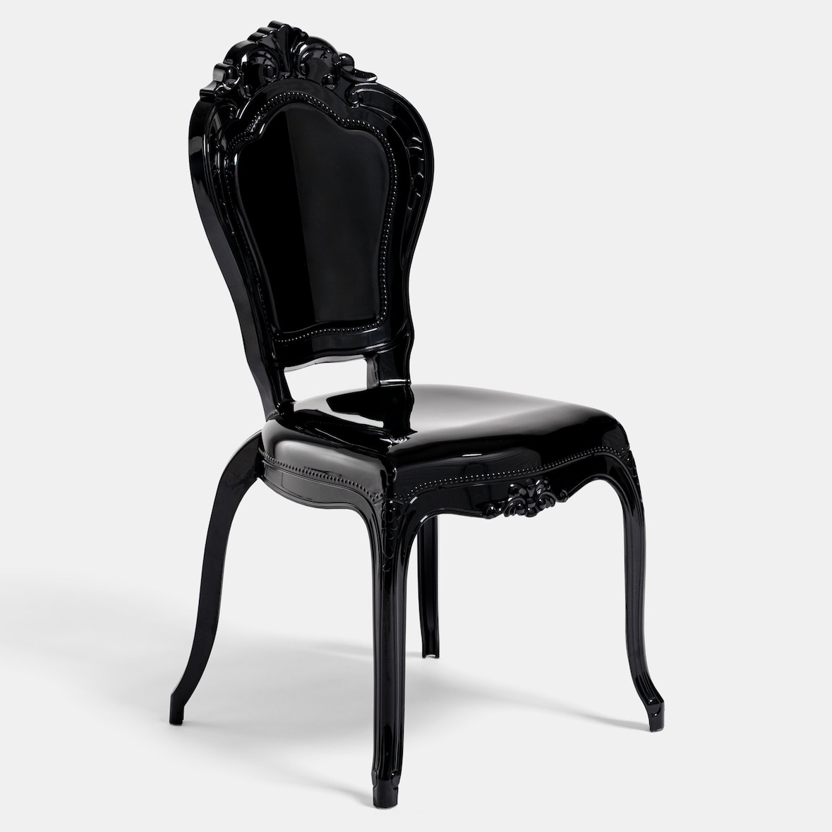 Biscottini Schwarze Polycarbonat-Stühle – Gartenstuhl – Kunststoff-Küchen-Esszimmerstuhl – Moderne Sessel – Schlafzimmersessel
