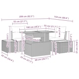 thumbnail of vidaXL 5-teiliges Garten-Esszimmer Set mit Kissen in Schwarz aus Poly Rattan und Akazie