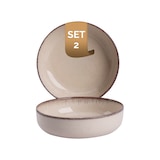 thumbnail of 2 x palmer Antigo Schale flach im Set, Porzellan, Ø  15 cm, 0,47 L, crème fein braun umrandet, glänzend, handwerkliche Ausstrahlung