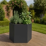 thumbnail of Canteiro elevado HWC-P64, canteiro elevado de metal para vegetais/plantações, floreira de jardim em aço 77x100x88cm ~ antracite