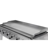 thumbnail of METRO PROFESSIONAL Plancha de gas con 6 quemadores, acero/acero inoxidable, 165x62x101 cm, mesa lateral, con funda protectora y ruedas, plateado