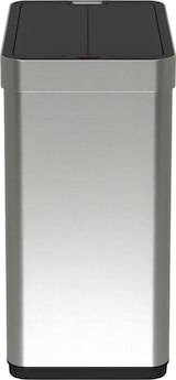 thumbnail of WellHome - Abfalleimer aus Edelstahl mit automatischem Sensor und Flügeldeckel, Metallicfarbe, 50 l – 41 x 26,5 x 53 cm