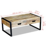 thumbnail of vidaXL Couchtisch mit 2 Schubladen Massivholz Mango 100x60x40 cm