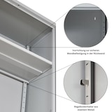 thumbnail of PROREGAL Stahlschrank BEE mit 9 lackierten Fachböden | HxBxT 195x92x42cm | Grau-Hellblau | Werkstattschrank Werkzeugschrank Aktenschrank