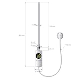 thumbnail of LuxeBath E-Badheizkörper Sahara 600×1800 mm Weiß, gebogen, Seitenanschluss, Heizstab 900 W, Thermostat & Display