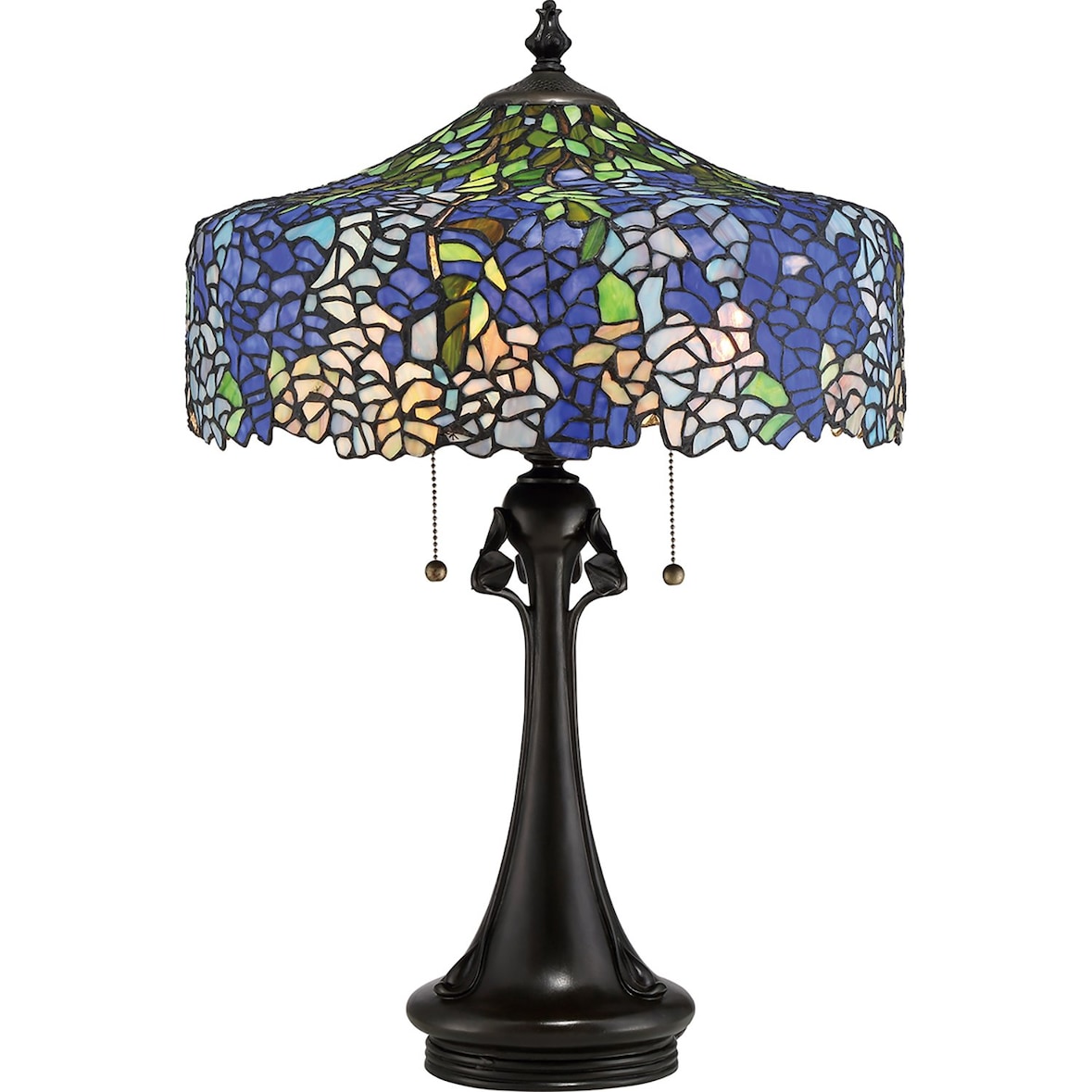Lampada Da Scrivania Tiffany Coba Light Acciaio Bronzo Vintage 3 Luci E27