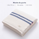 thumbnail of El Ganso - Coperta lavorata a maglia 140x190 cm 340GR - Tinto in filo in colore Ecru