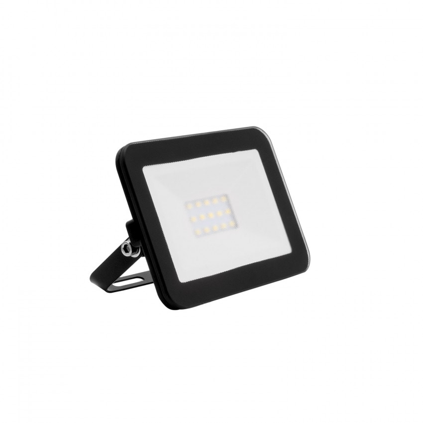 efectoLED Foco Proyector LED 10W 120lm/W IP65 Slim Cristal Negro Blanco Neutro 4000K - 4500K