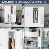 thumbnail of Umkleideschrank Spind BERLIN 2 Abteile Etikettenhalter Lüftungsschlitze Umkleidespind Schließfachschrank Garderobenspind 172x29,2x45cm Weiß