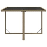 thumbnail of vidaXL Tuintafel beige 109x107x74 cm poly rotan en glas