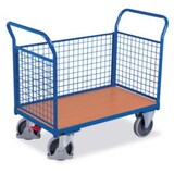 thumbnail of Gitter-Dreiwandwagen, Tragl. 500kg, Ladefl. LxB 970x680mm, Holzplatte, 3 Wände