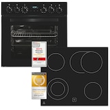 thumbnail of Exquisit Herd-Set EHE285-HBZ-020-Set schwarz | Energieeffizienzklasse A | 75 l Garraum | Glaskeramik Kochfeld | Herd-Set 60 cm