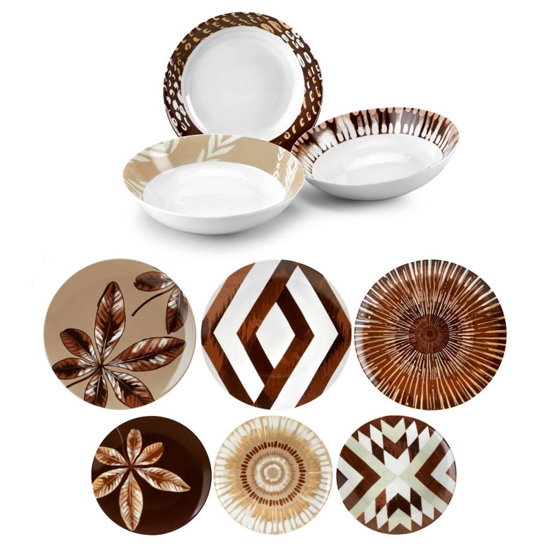 Fade Abaca, servizio piatti 18 pezzi in fine porcellana