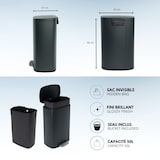 thumbnail of Poubelle De Cuisine A Pédale - Admiral - Kitchen Move - 50l - Design - Gris Mat En Acier Inox