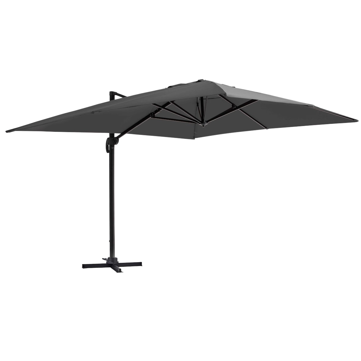 Vrijhangende parasol 3×4 m kantelbaar, draaibaar van antracietgrijs aluminium