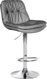thumbnail of Décoshop26 - Hoher Barhocker x1 für Küche und Bar mit weichem grauem Kunstledersitz und verchromtem Metallgestell 10_0005696