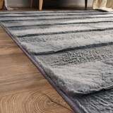 thumbnail of Hochflor Teppich waschbar Unifarben Struktur Schlafzimmer schmutzabweisend Anthrazit Rechteckig 160x220 | 100% Polyester | Florhöhe: 22 mm