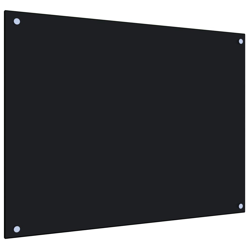vidaXL Küchenrückwand Schwarz 80x60 cm Hartglas