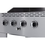 thumbnail of METRO PROFESSIONAL Barbecue a gas con 8 bruciatori e piastra, acciaio inox, 157 x 64 x 122 cm, termometro, con copertura protettiva e ruote, argento