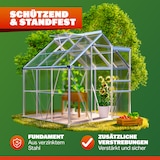 thumbnail of GARDEBRUK® Gewächshaus Aluminium 3,6m² mit Fundament 190x190cm inkl. Dachfenster
