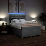 thumbnail of vidaXL Boxspringbett mit Matratze Hellgrau 140x190 cm Stoff