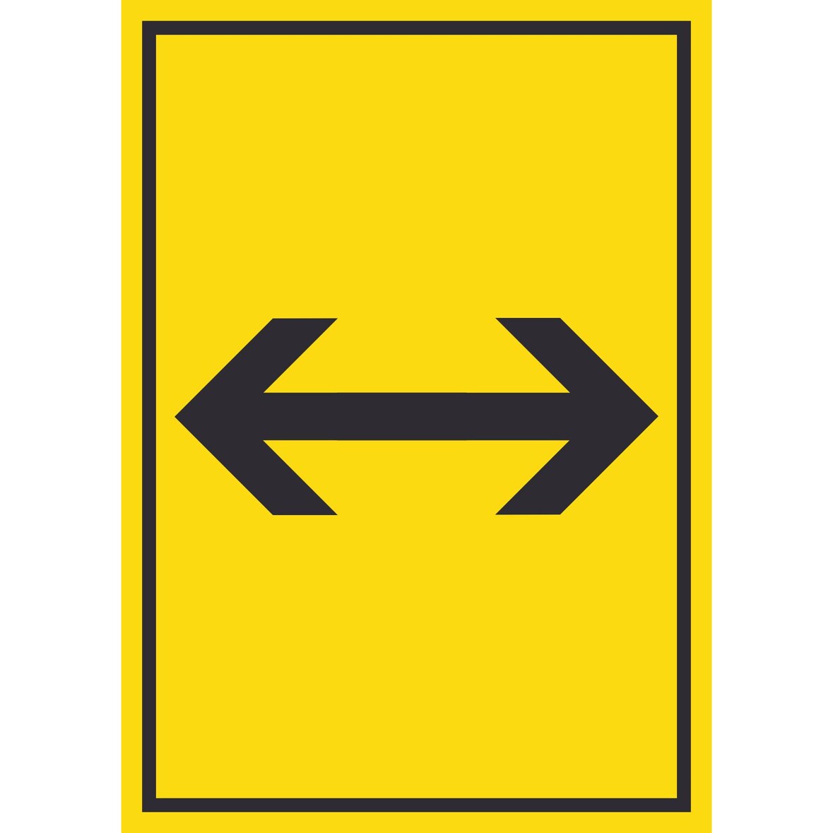 Richtungspfeil rechts links Schild hochkant schwarz gelb Pfeil A3 (297x420mm)