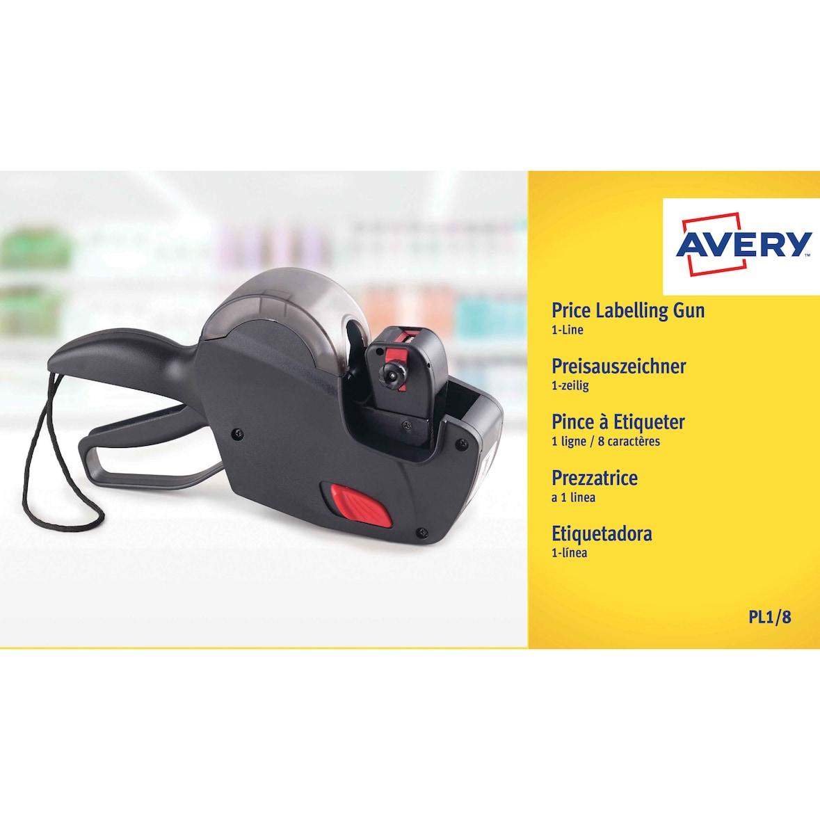 Avery Prezzatrice a 1 linea e 8 caratteri - design ergonomico - struttura resistente - stampa con tecnologia laser
